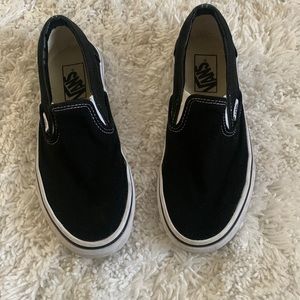 Vans slip ons! Black size 7 women, 5.5 mens.